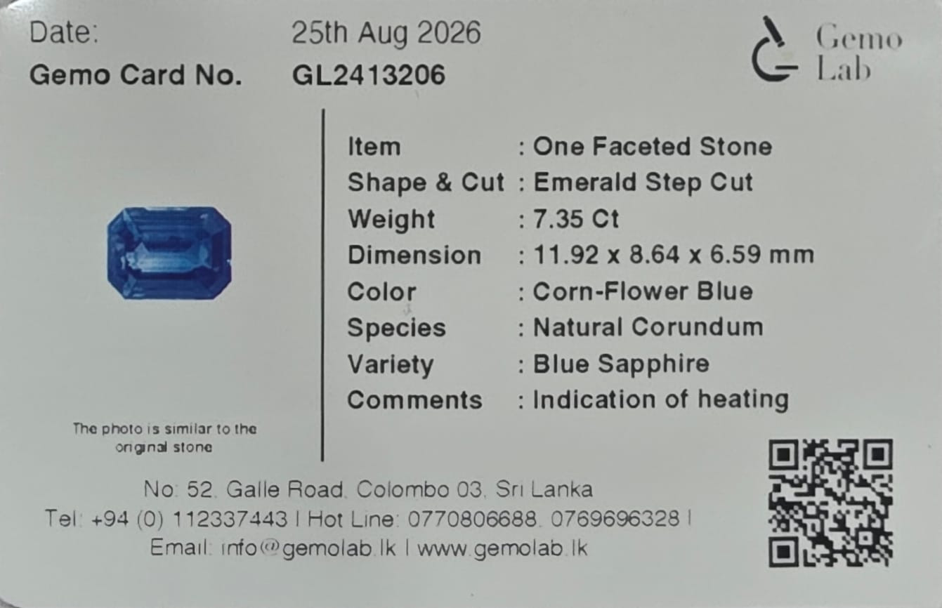 Certificate for BLUE SAPPHIRE